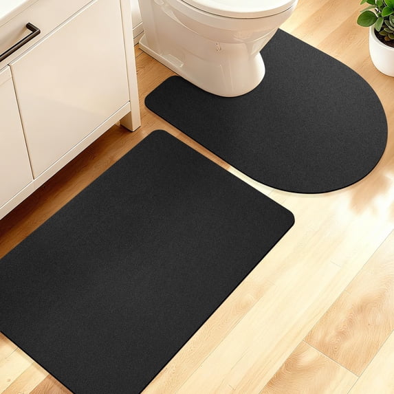 Non Slip Bath Mat Thin Bathroom Rugs Fit Under Door Quick Dry Mats ...