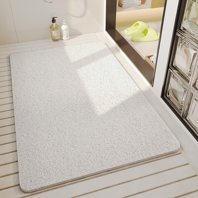 Non Slip Bath Mat, Ultra Thin Bathroom Rugs Fit Under Door Quick Dry Super Absorbent Washable Bath Rug Shower Mat for Bathroom Floor Bathtub Shower Sink,31.4"x 19.6"，White