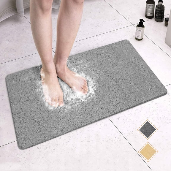 Non-Slip Bath Mat for Tub Shower Mat Bathtub Mat for Wet Areas Quick Drying 24"x16", Grey