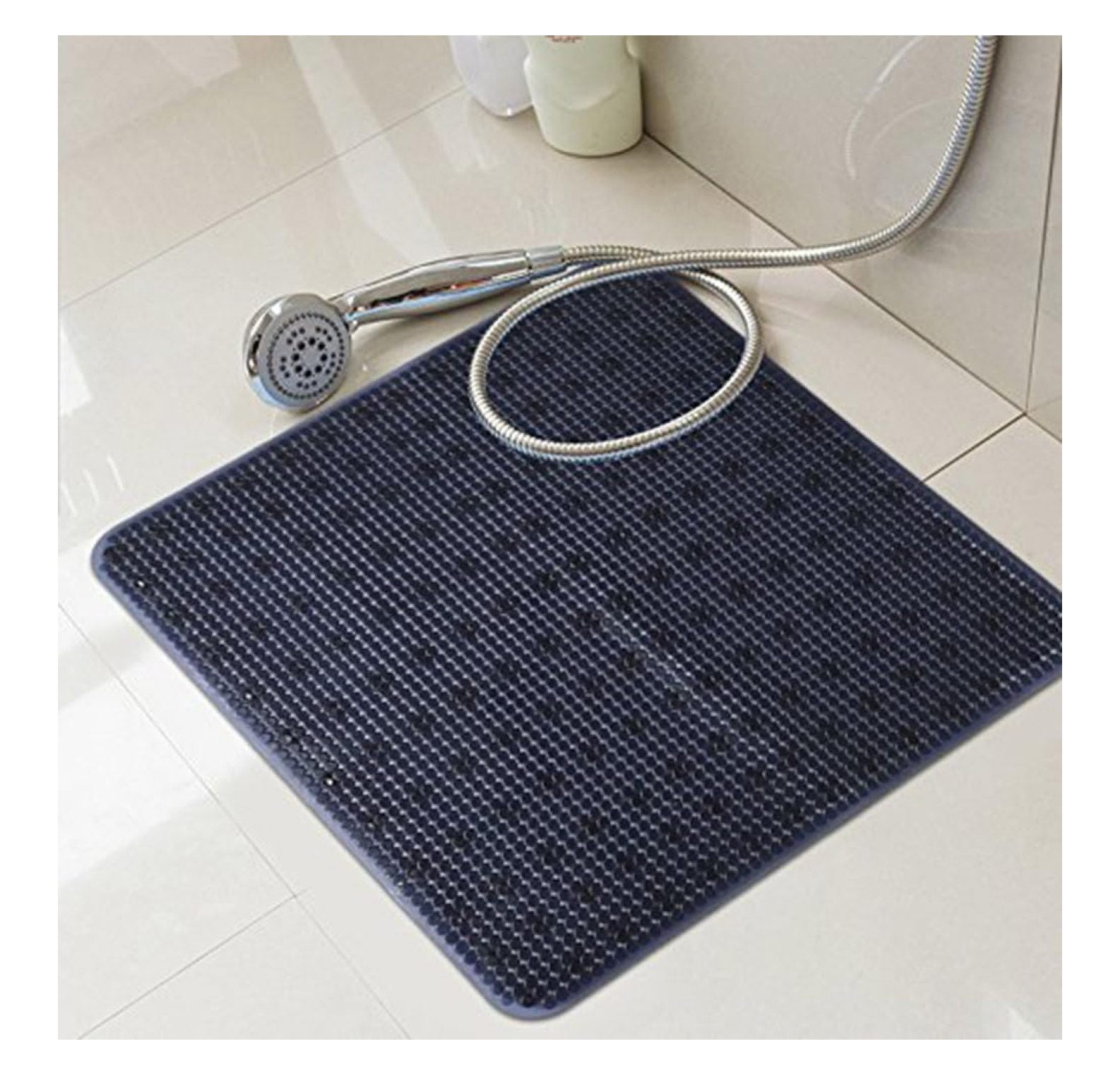 Non Slip Bath Mats for Bathroom Shower Floor Mats Square Bathtub Mat with Suction Cups Drain