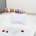 NonSlip Bath Pillow with Suction Cups, Supports Neck and Shoulders for