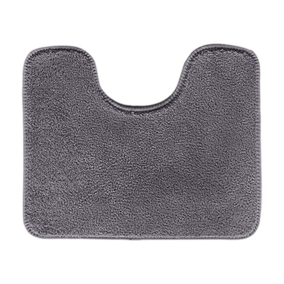 Non Slip Bath Rug, Bathroom Floor Mat, Toilet Rugs U Shaped Washable Non Slip, 24X22 In, Charcoal Solid, Machine Washable, Bathroom Decorations, Toilet Mats for Bathroom, 1 Pc