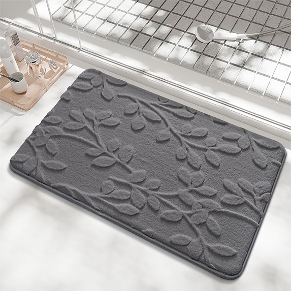 Non Slip Bath Rug and Entrance Mat, Absorbent Thick Bathroom Rug with High-Density Fibers, Soft PVC Backing Floor Mat for Shower Tub, Durable Home Decor