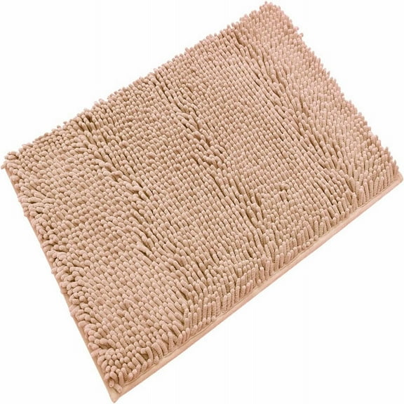 Non-Slip Bath Rug,Extra Soft Microfiber Bedroom Shag Carpet with Anti-Slip Backing,Water/Dust Absorbent Fast Dry Shower Mat,Sound Insulated Stairs Pad,Machine Washable, Beige 35x23 Inch