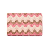 Non-Slip Bath Rug Multicolor 24x16 Inch Absorbent Polyester Carpet Mat for Bathroom Bedroom Entrance Machine Washable Soft Floor Mat