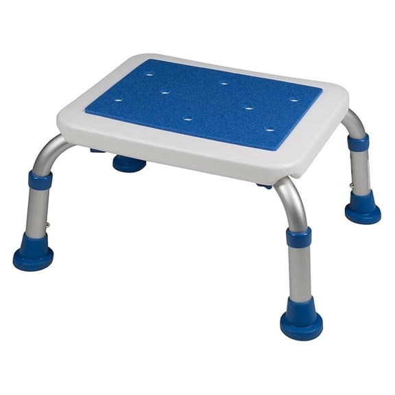 Non-Slip Bath Safety Step Stool, Foam Padded, Adjustable Height, Portable Bathroom Stepping Foot Stool