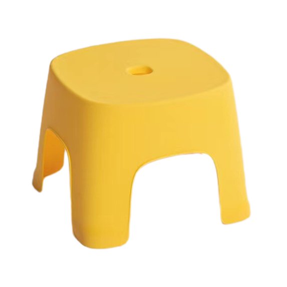 Non-Slip Bath Step Stool - Mini Plastic Bathroom Stool | Textured Anti-Tip Base with Rounded Edges | Stool for Kitchen, Camping & Beach - Lightweight & Stackable (Yellow)