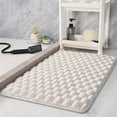 thumbnail image 1 of Non Slip Bathroom Floor Mat | Absorbent Polyester Entrance Rug | Soft Washable Bedroom Carpet | Quick Dry Durable Foot Mat | Decorative Pattern | Gray White | 23.6 x 15.7 in, 1 of 6