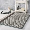 thumbnail image 1 of Non Slip Bathroom Floor Mat | Absorbent Polyester Entrance Rug | Soft Washable Bedroom Carpet | Quick Dry Durable Foot Mat | Decorative Pattern | Gray White | 23.6 x 15.7 in, 1 of 6