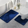 thumbnail image 1 of Non-Slip Bathroom Floor Mat Set | Super Absorbent & Quick-Dry | Water-Absorbent Door Mat for Toilet, Living Room, Bedroom, Kitchen | Modern Navy Polyester Rug with Rubber Backing, 1 of 8