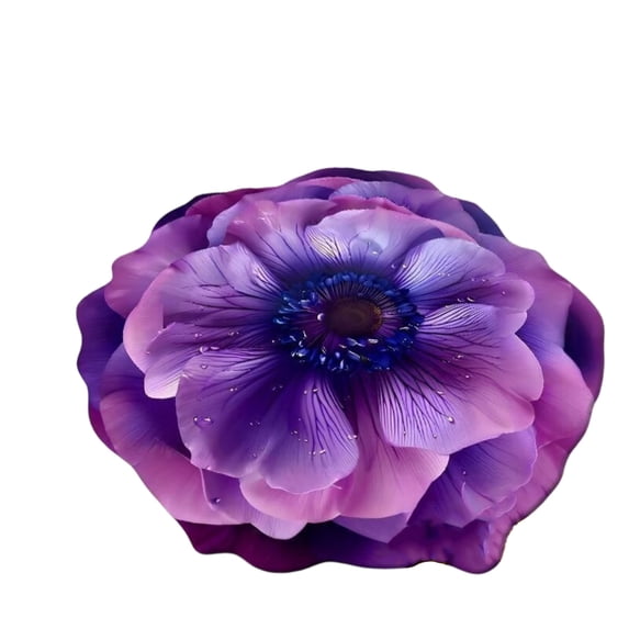 Non Slip Bathroom Rug, 36 in Round, Purple Flower Print, Absorbent Bath Mat, Purple Bathroom Decor, Bathroom Decorations, 1 Pc