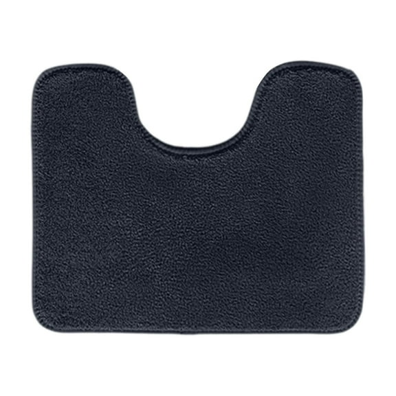 Non Slip Bathroom Rug, Bathroom Toilet Rug, U Shaped Toilet Rug, 24X20 In, Water Absorbing, Powder Room Decor, Solid Black, 1 Pc