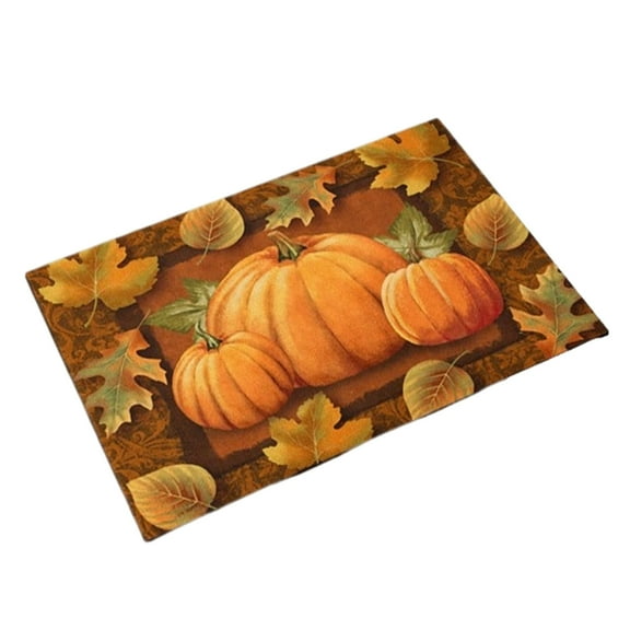 Non-Slip Bathroom Rug, Diatomaceous Mud Shower Mat, Pumpkin Pattern Bath Mat, Soft and Absorbent Floor Mat for Home Decor, Fall Themed Bathroom Accessory