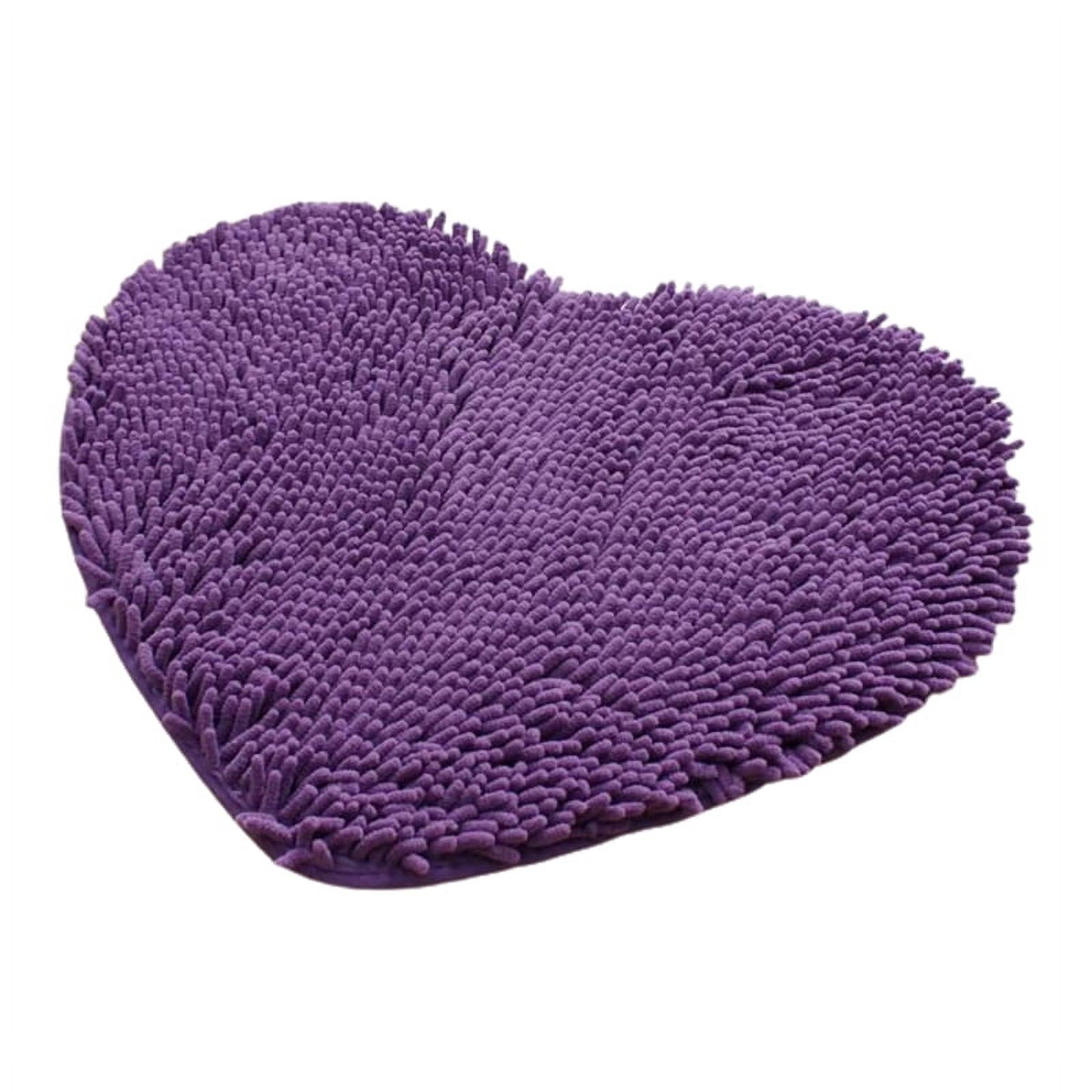 NonSlip Bathroom Rug Love Shaped Shag Shower Chenille Mat Machine