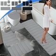 thumbnail image 1 of Non-Slip Bathroom Rugs Set 5 Piece, Memory Foam Bath Mat, Quick-Dry & Machine Washable, Gray by PALIFEUR, 1 of 10