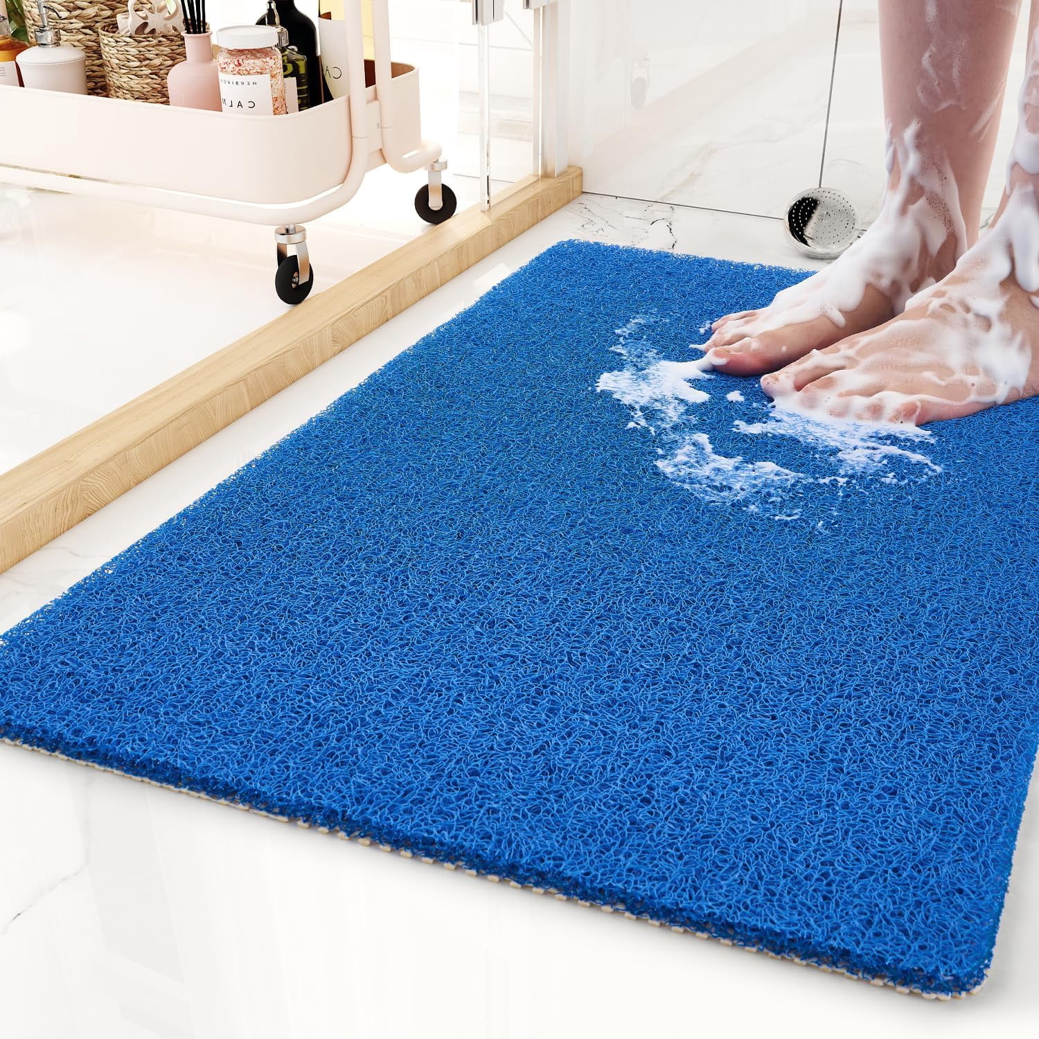 Non-Slip Bathtub Mat, 17x 30 Inch, Shower Mats for Bath Tub, PVC Loofah ...