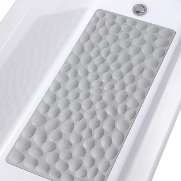Non‑Slip Bathtub Mat 31.5"x16" Rectangular, Soft Rubber Bath Mat with Strong Suction Cups, Machine Washable & Secure for Shower Tub Bathroom