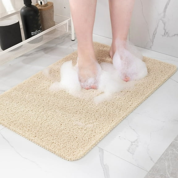 Non Slip Bathtub Mat, Anti Slip Shower Mat, Fast Drying Bath Tub Mats, Shower Mats for Inside Shower, Anti Slip Mat for Tub, Floor,Bathroom, Home, Kitchen, Hotel (Beige 24x16 Inch)