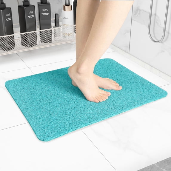 Non-Slip Bathtub Mat, Anti Slip Shower Mat, Fast Drying , Foot Scrubber Mat, Anti Slip Mat for Tub, Floor, Bathroom, Kitchen, Home, Hotel (Turquoise Blue 24"×16")