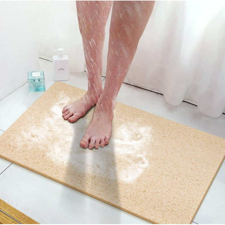 Non Slip Bathtub Mat Non Slip Shower Mat for Bathroom Wet Area Quick Drying  24''x16'' Beige, by Husfou