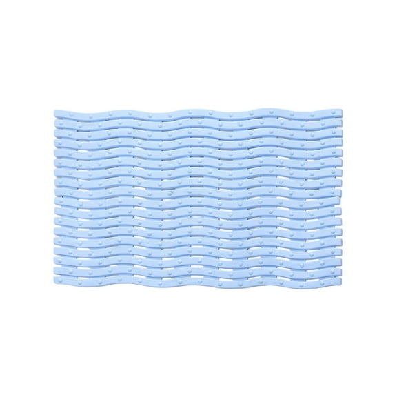 Non-Slip Bathtub Mat with Suction Cups | PVC Shower Floor Pad for Elderly Safety | 27.56 x 14.17 Inch Bath Mat | Gray Blue Green Options