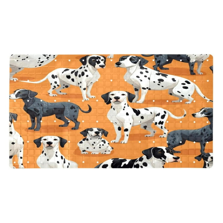 Non-Slip Bathtub Mats Dalmatian Dogs Prints Soft Bath Tub Bathroom
