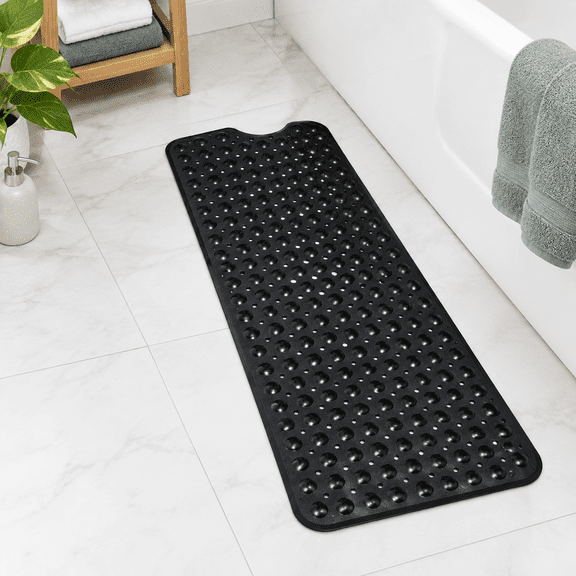 Non Slip Bathtub Shower Mat Extra Long Bath For Tub 40x16 Black