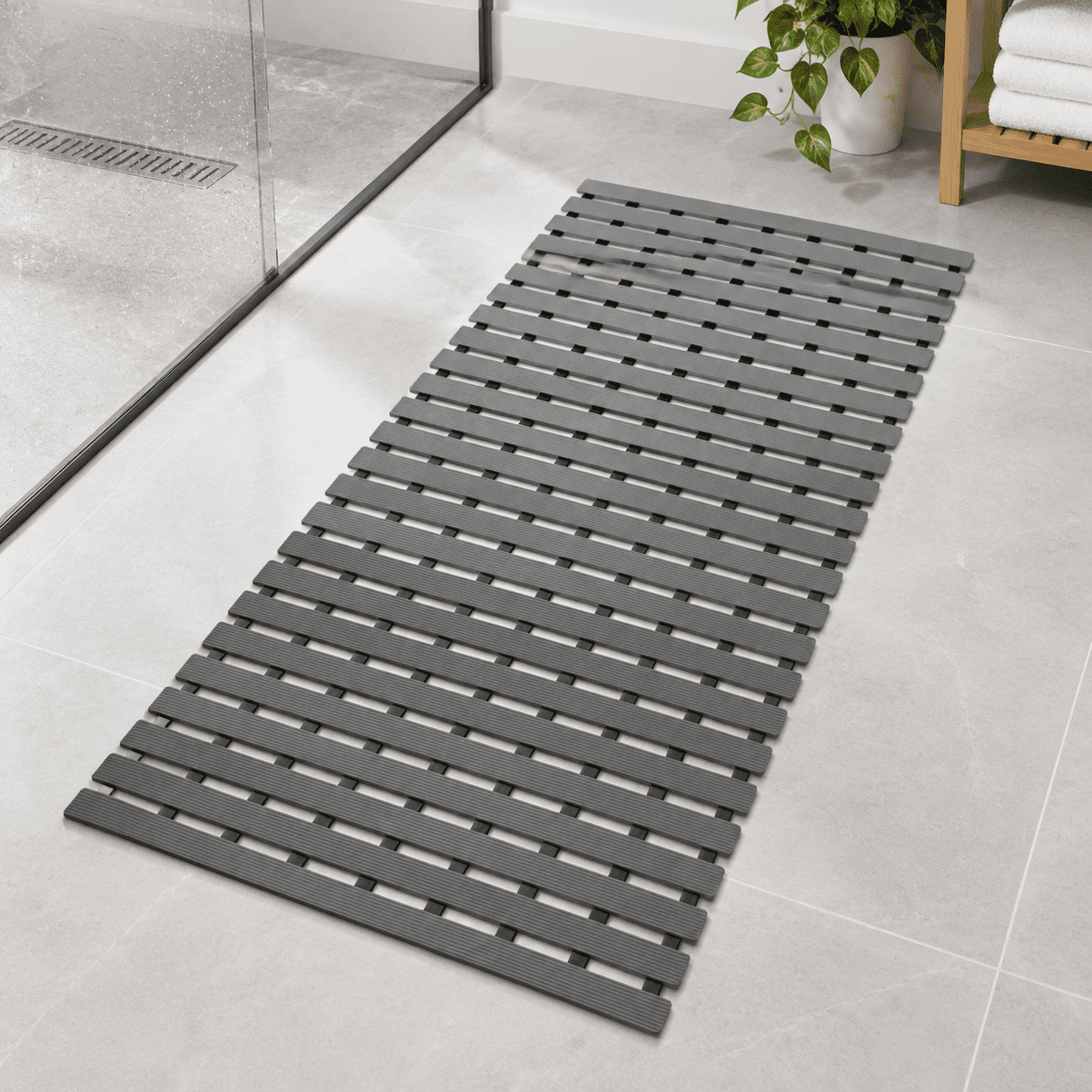 Non Slip Bathtub Shower Mat, Gradient Grey, 37.5 x 15.7 Inches ...