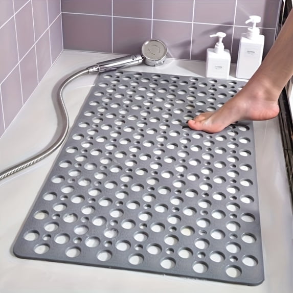 Non Slip Bathtub and Shower Mat with Suction Cups and Drain Holes, quick-drying shower mat with round hole design, Soft Machine Washable Non Slip Bath Mat for Tub, Shower Mats for Inside Shower.