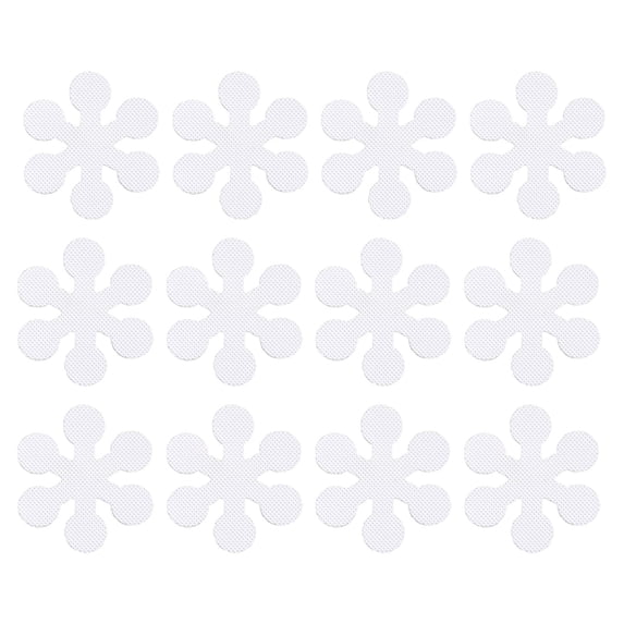 Non Slip Bathtub Stickers, 12 PCS Flower Shape Shower Stickers for Safety Bathroom Tubs, Adhesive Decals Bathtub Non Slip Stickers for Bath Tub, Shower Floor, Stairs, Ladders(White,3.9x3.9")