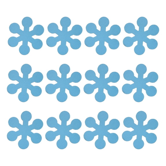 Non Slip Bathtub Stickers, 12 PCS Flower Shape Shower Stickers for Safety Bathroom Tubs, Adhesive Decals Bathtub Non Slip Stickers for Bath Tub, Shower Floor, Stairs, Ladders(Blue,3.9x3.9")