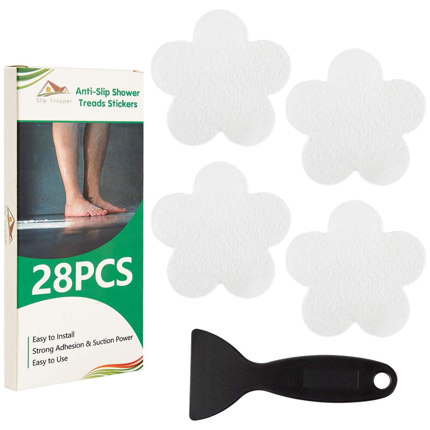 TekDeals 24PCs Bath Tub Shower Stickers Anti Slip Grip Strips NonSlip