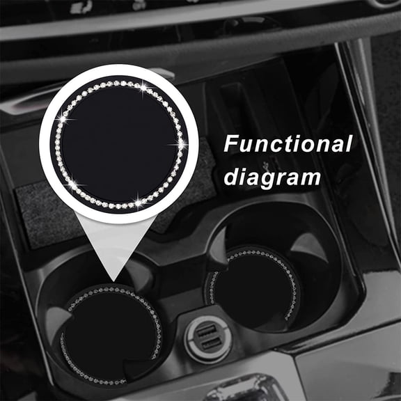 Non Slip Car Cup Holder Mat Silicone Drink Coaster Pad Car Interior Accessories Anti Spill Cup Base Cushion for Car Bottle Coffee Mug Protection Universal Fit 1 Piece Set