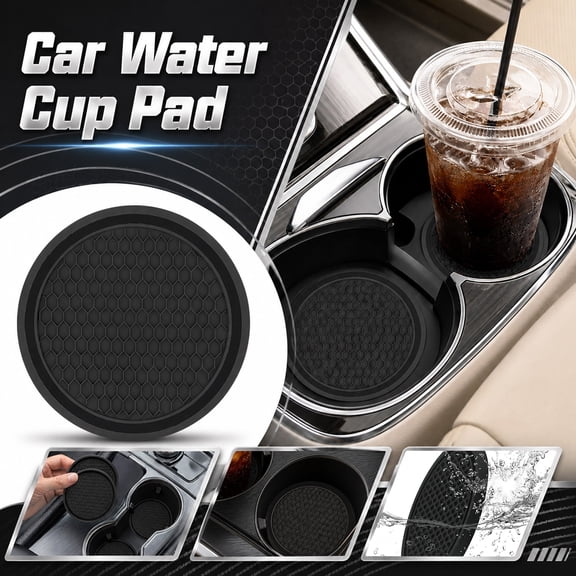 Non-Slip Car Cup Holder , Protective Insert Liners For Vehicle Consoles, Reduces Drink Noise And Spills, Automotive Interior Accessories For A Tidy And Quiet Ride, 1Pack A