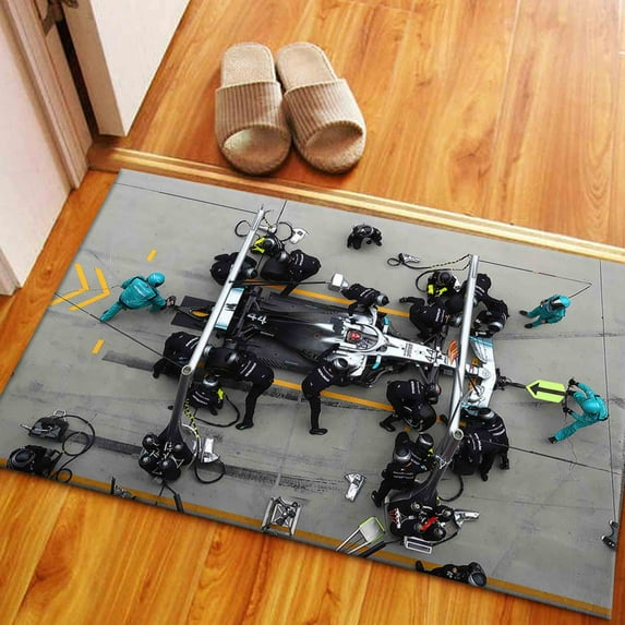 Non-Slip Carpet Rugs, Man Cave Rugs, Saloon Rug, Motivation Rug, Pit Stop Rug, Printed Rug, Printed Rug, Boy Room Rug, 3.3'x9.2' - 100x280 cm