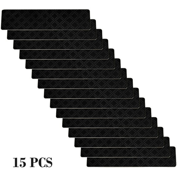 Non Slip Carpet Stair Treads, Indoor Rug Runner, 15PCS Large Size No Slip Stair Treads with Reusable Adhesive, Easy to Clean, Slip Resistant, Suitable for Kids Elders Pets