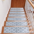 thumbnail image 1 of Non-Slip Carpet Stair Treads for Wooden Steps Set of 15, 30"X8" Indoor Stair Runner Extra Slip Resistant Stair Rugs Rubber Safety Mats, Stairway Grip Step Treads RED&Blue, 1 of 5