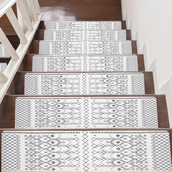 Non Slip Carpet Stair Treads for Wooden Steps Indoor, 4 Pack Stair Runners Covers Staircase Step Rugs Stair Mats for Kids Elders and Dog