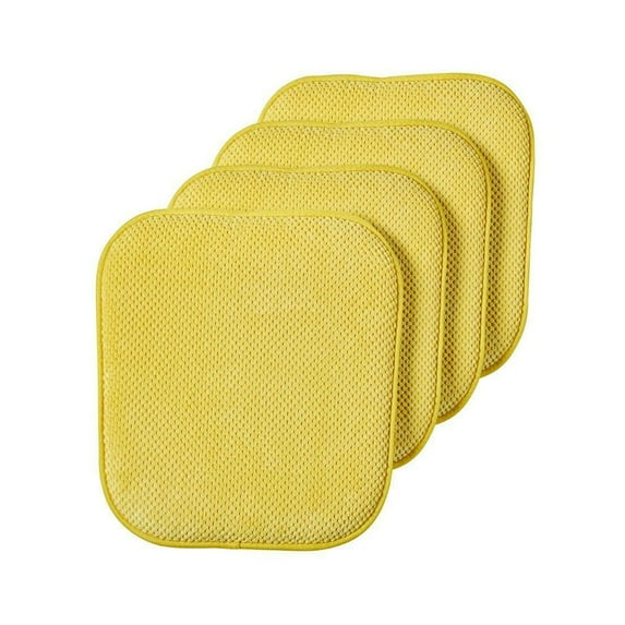 Non Slip Chenille Premium Memory Foam Chair Cushions -4 Pack