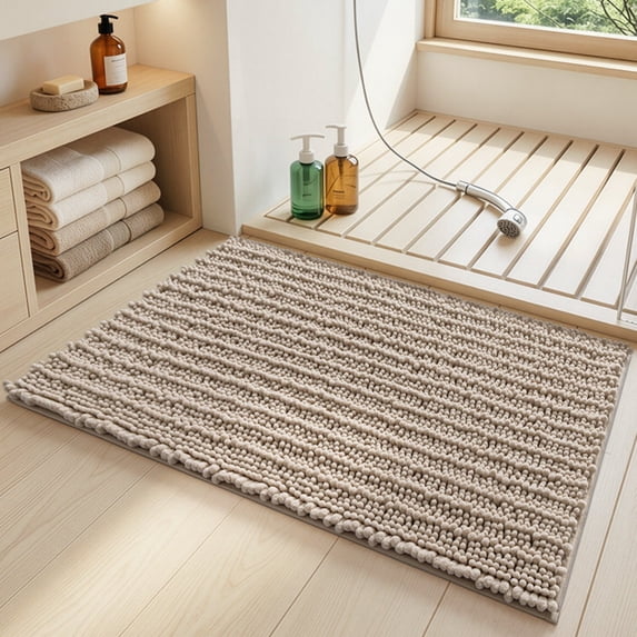 Non Slip Chenille Tufted Rug, Thickened Absorbent Stain Resistant Mat, Soft Entryway Bedroom Floor Mat for Home Indoor Decoration