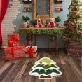 thumbnail image 1 of Non-Slip Christmas Tree Themed Bath Mat, Waterproof Polyester Fiber Carpet, Multicolor Foot Rug for Bathroom and Kitchen Floor Decor, 1 of 6