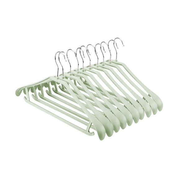 Non-Slip Clothes Hangers, 10-Pack Space Saving Drying Racks, Durable and Sturdy Hangers for Shirts, Pants, and Dresses ( Green )