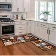 thumbnail image 1 of Non-Slip Coffee Kitchen Mat Sets 2 Piece,Anti-Fatigue Kitchen Mats for Floor Kitchen Rugs Non Slip Washable Coffee Kitchen Rugs Sets of 2 for Kitchen,Sink,Laundry 17"x47"+17"x30", 1 of 6