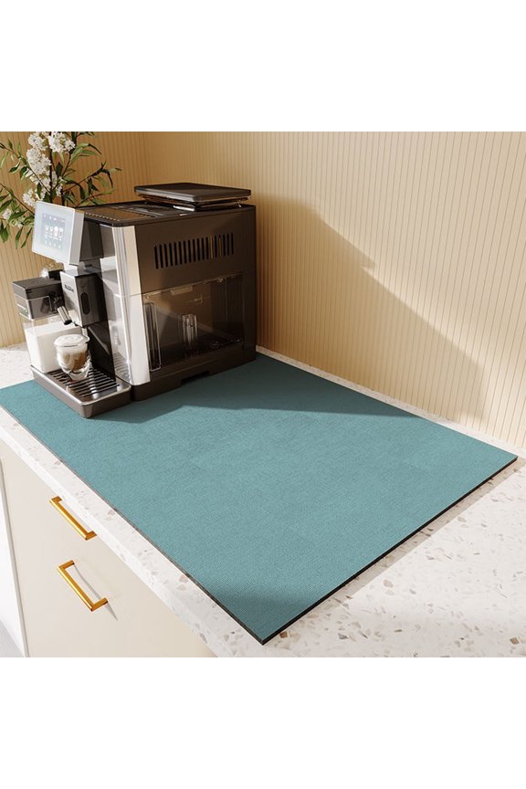 Non-Slip Coffee Machine Mat - Absorbent Drying Mat for Kitchen Counter, Bars & Restaurants - 30x40cm Rubber Bar Mat in Gray/Coffee/Sky Blue - Waterproof, Easy Clean, Diatomaceous Material