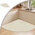 thumbnail image 1 of Non- Corner Kitchen Rug - Absorbent Braided Floor Mat for Sink Areas, Washable Circular Sector Mat with Rubber Backing, Imitation Linen Kitchen Carpet, 1 of 6