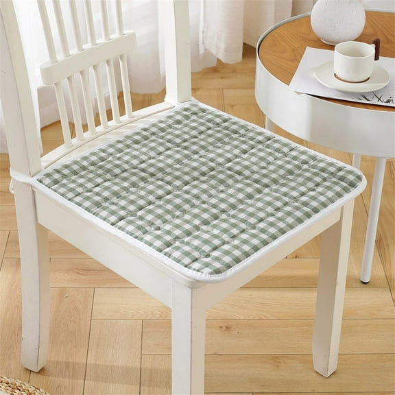 Non-Slip Cotton Seat Cushion with Straps | 40x40cm | 2cm Thick Comfort Padding | Office, Dining & Camping Chair Pad | Machines Washable | Multiple Colors Available