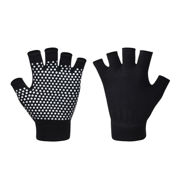 Non-Slip Cotton Yoga Gloves Breathable Elasticated for Fitness Pilates and Strength Training