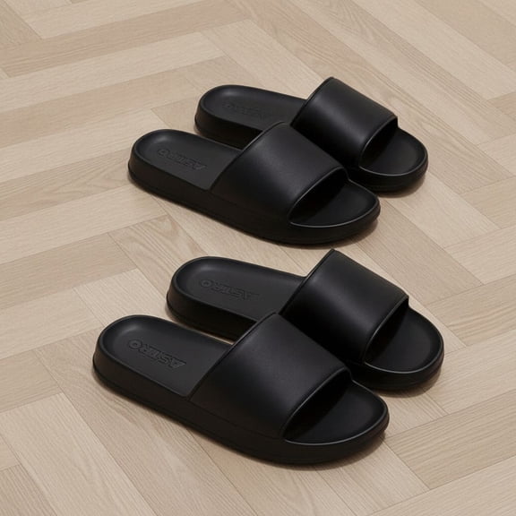 Non Slip Couple Slippers 2-Pack for Men & Women, Comfortable Lightweight One-Piece Design, Simple Classic House & Bathroom Slippers for Indoor Outdoor Wear