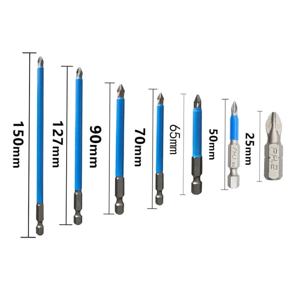 Non-Slip Cross Screwdriver Set Ph2 Magnetic Batch Head Ph2 Magnetic Batch Head Screw Driver Bit 25 50 65 70 90 127 150Mm 65Mm Fangkenuo