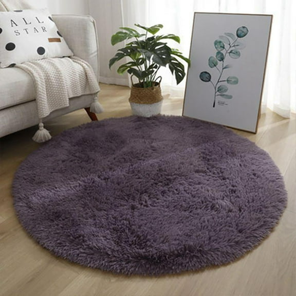 Non-Slip Crystal Velvet Round Area Rug Multi-Functional Floor Mat, Soft Cozy Anti-Skid Carpet for Bedroom Bedside Computer Chair Yoga Living Room Childs Adults Home Decor Tapestry